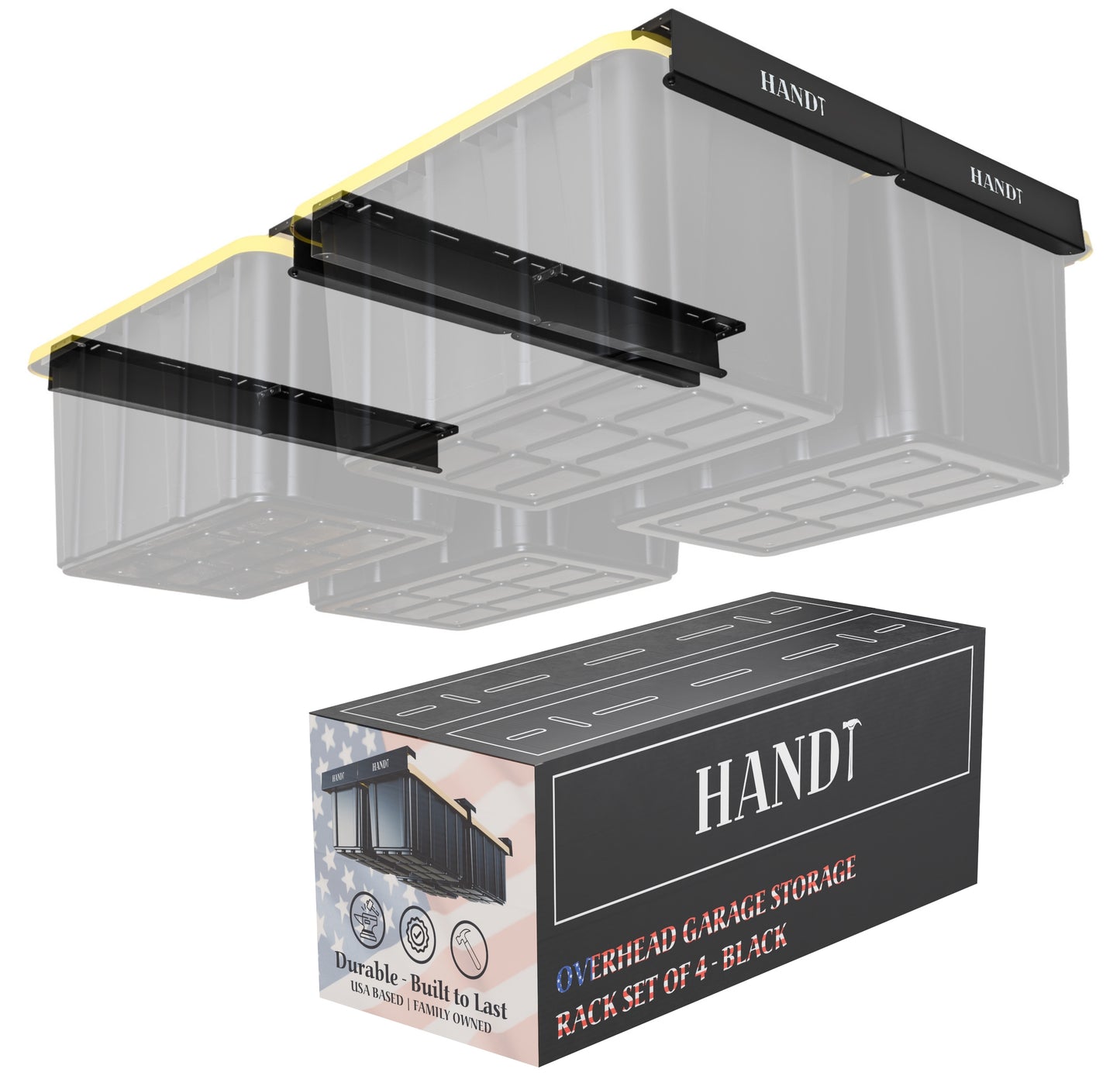 Overhead Connectable Metal Rails For Ceiling Storage