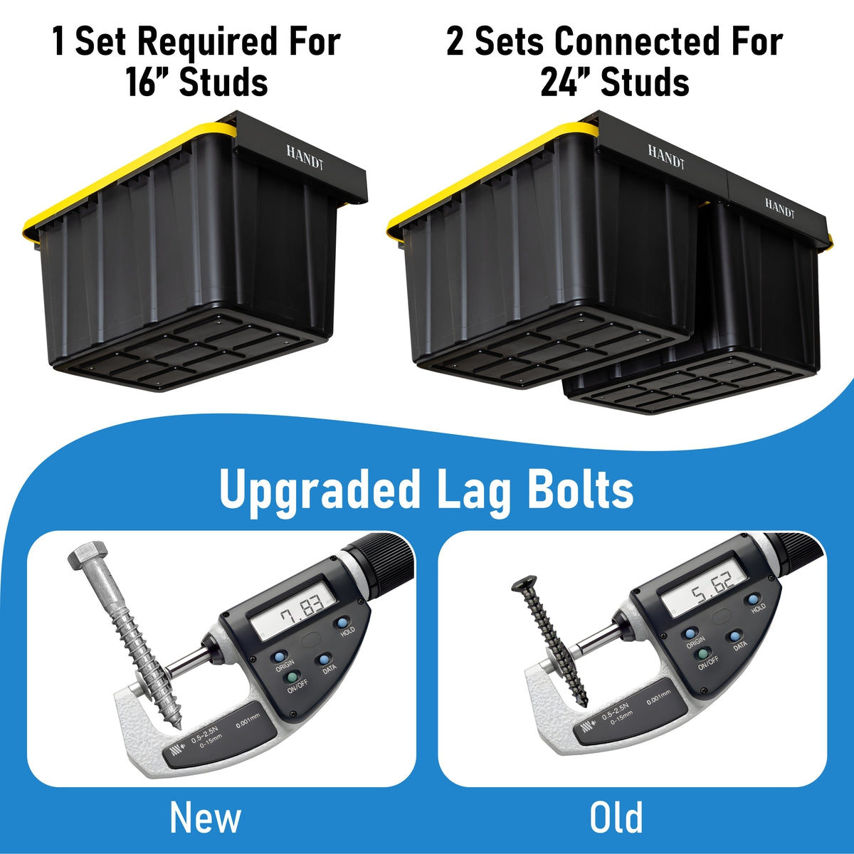 Overhead Connectable Metal Rails For Ceiling Storage