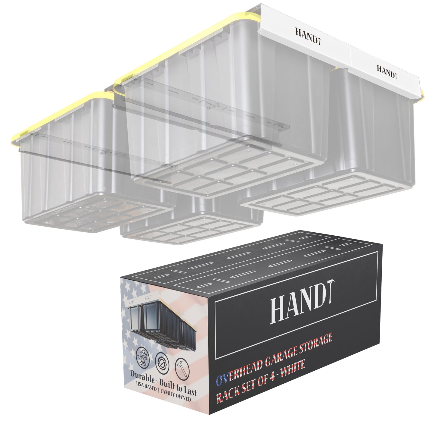 Overhead Connectable Metal Rails For Ceiling Storage