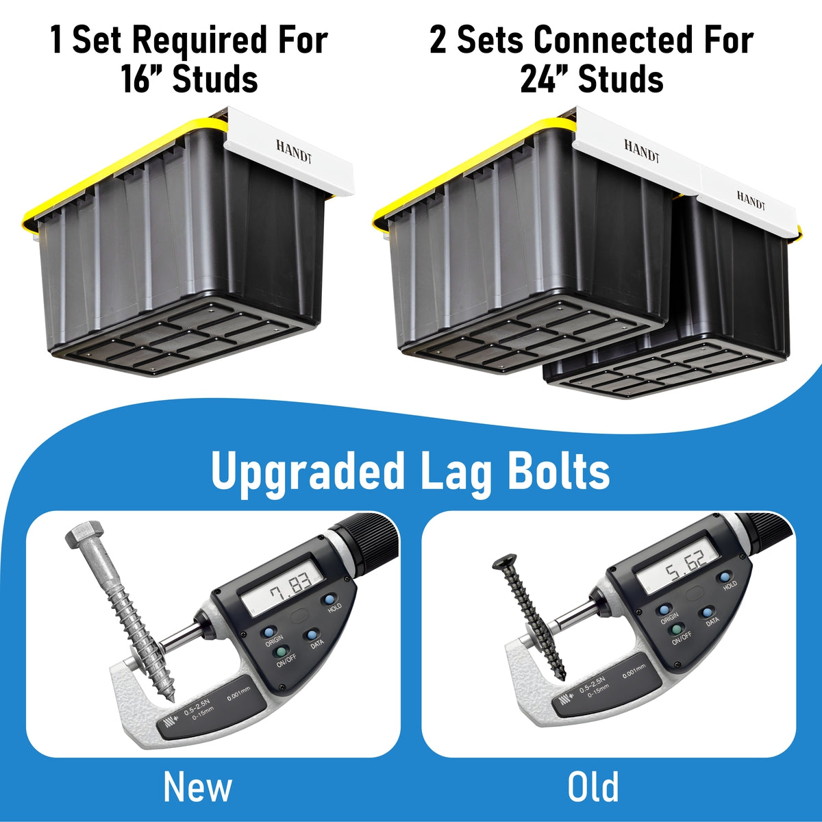 Overhead Connectable Metal Rails For Ceiling Storage