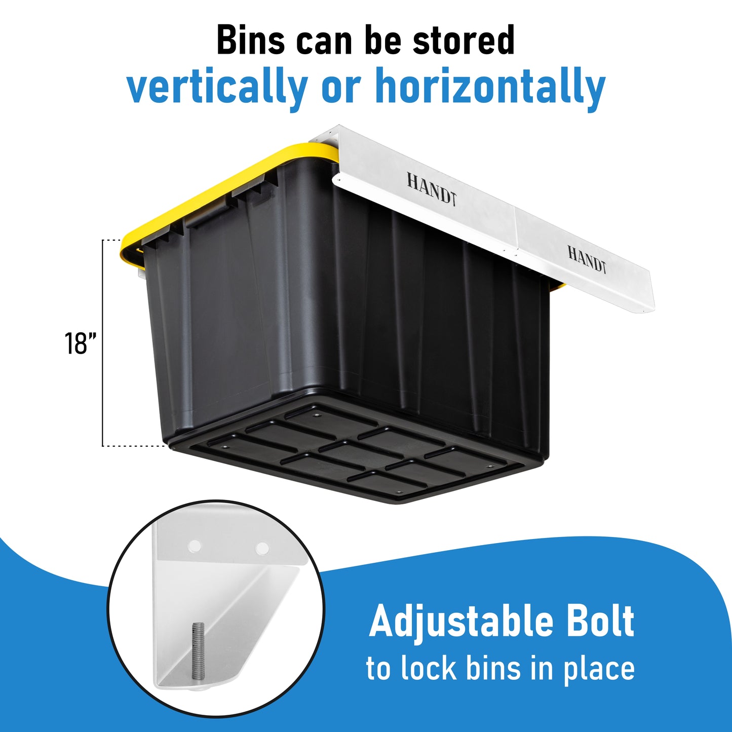 Overhead Connectable Metal Rails For Ceiling Storage