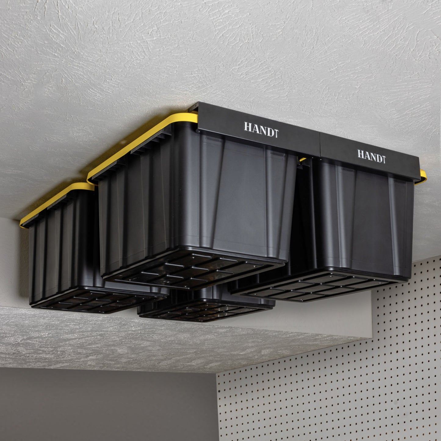 Overhead Connectable Metal Rails For Ceiling Storage