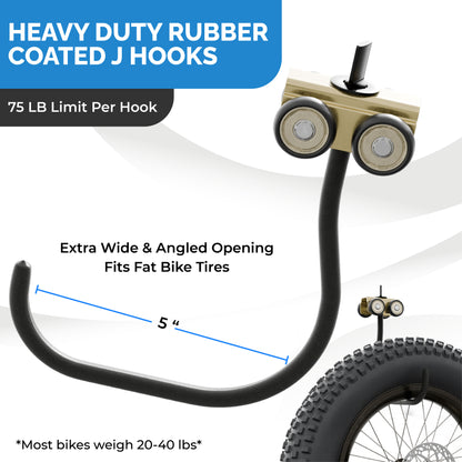 Ceiling Bike Sliding Hanger, Mount Up To 6 Bikes, Heavy Duty 450lbs Limit