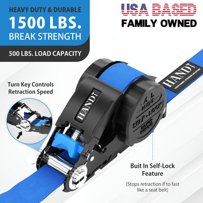 Retractable Ratchet Straps With Soft Loops & Carrying Case