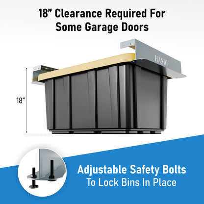 Overhead Connectable Metal Rails For Ceiling Storage