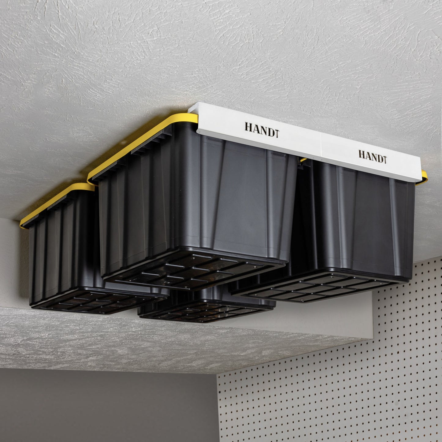 Overhead Connectable Metal Rails For Ceiling Storage