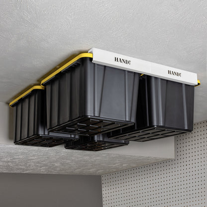 Overhead Connectable Metal Rails For Ceiling Storage